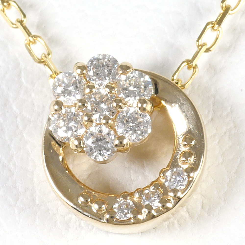 K10 10K YG Yellow Gold Necklace with 0.10ct Diamond, Total Weight 1.1g, 40cm ...